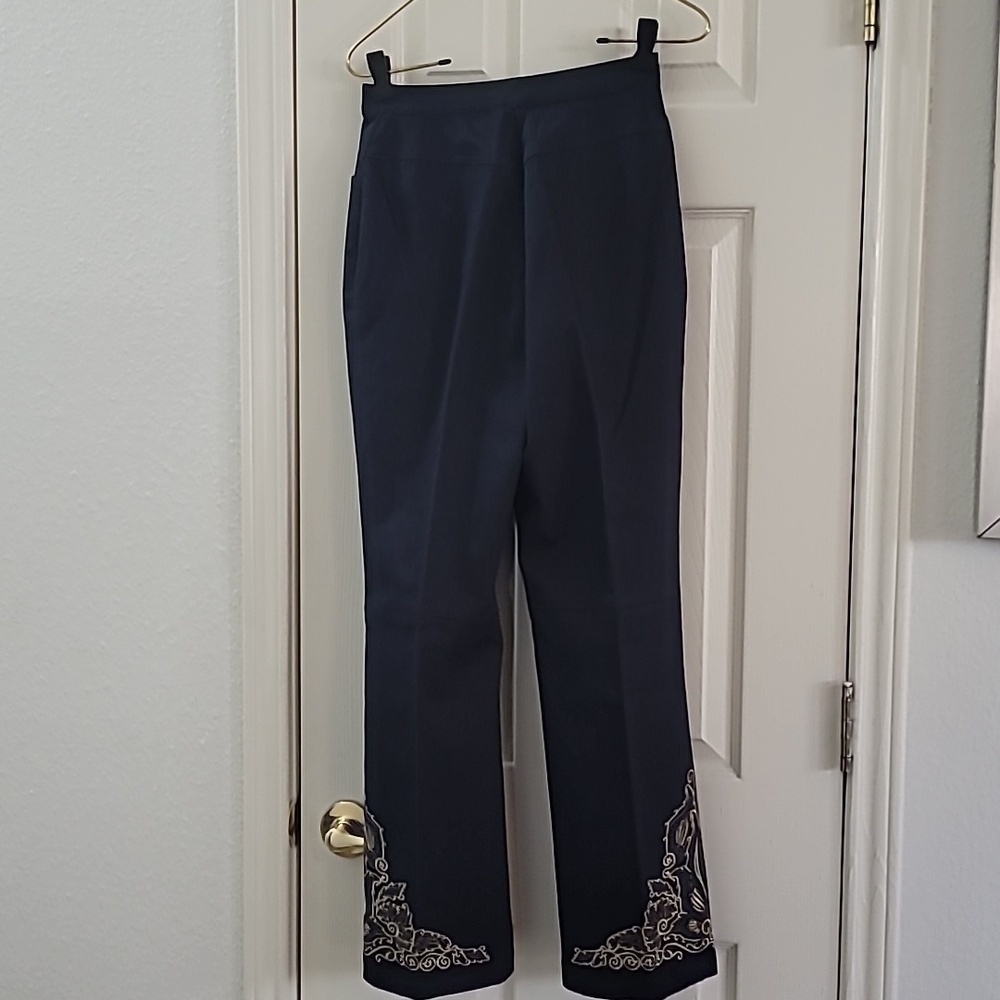 Vintage St John Denim Embroidered Denim Pants XS - Picture 7 of 7